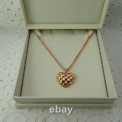 Escada NIB Rose Gold Plated Swarovski Crystal Heart 20 Necklace MSRP $275