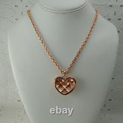 Escada NIB Rose Gold Plated Swarovski Crystal Heart 20 Necklace MSRP $275