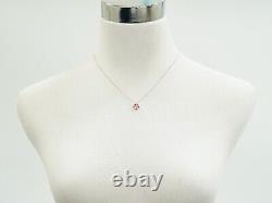 Ete Heart Motif Pearl Pink Quartz Necklace Pendant K10 Rose Gold 45cm 2.0g
