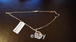Favero 18k Rose Gold 0.30 Ctw Diamonds Rose Quartz Pendant Necklace