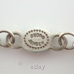 GEORG JENSEN 453 Silver 925 Rose Quartz DROPLET PENDANT Necklace