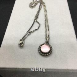 GEORG JENSEN Chain Rose Quartz Moonlight Pendant Necklace Women SV925 From Japan