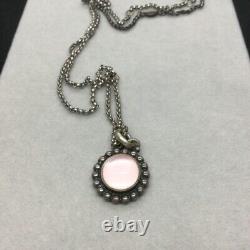 GEORG JENSEN Chain Rose Quartz Moonlight Pendant Necklace Women SV925 From Japan