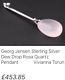 GEORG JENSEN Sterling Silver And Rose Quartz Dew Drop PENDANT on Chain