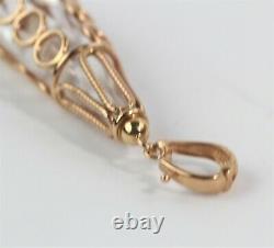 GORGEOUS 14k ROSE GOLD PENDANT WITH ENCLOSED ROCK CRYSTAL