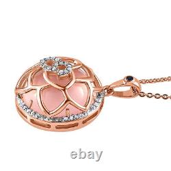 GP Multi Gemstone Pendant Necklace Rose Gold Over Silver Size 20 TCW 12.45ct