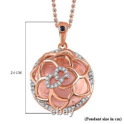 GP Multi Gemstone Pendant Necklace Rose Gold Over Silver Size 20 TCW 12.45ct