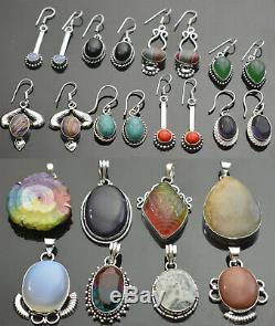 Garnet & Mix Gemstone 925 sterling silver plated Earring & pendant wholesale Lot