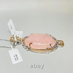 Gems En Vogue Michael Valitutti 925 Sterling Silver Rose Quartz Pendant Necklace