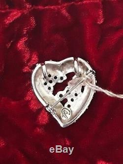 Genuine Christian Lacroix 925 Silver Brooch/Pendant Topaz, Periddot, Rose Quartz
