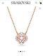 Genuine Swarovski Crystal Sparkling Dance Necklace Rose Gold Clear Bnwt