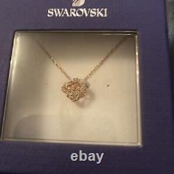 Genuine Swarovski Crystal Sparkling Dance Necklace Rose Gold Clear Bnwt
