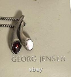 Georg Jensen Carnival Pendant and Ring Set US7 Rose Quartz Ladies Accessary Auth