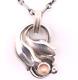 Georg Jensen Lily 1912 reprint design Heritage 1999 Rose Quartz Pendant SV925