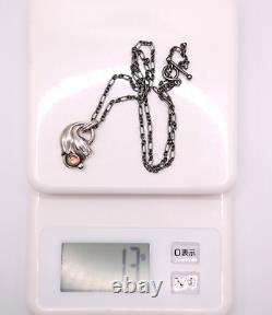 Georg Jensen Lily 1912 reprint design Heritage 1999 Rose Quartz Pendant SV925