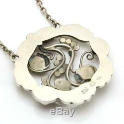 Georg Jensen Necklace Pendant #159 Moon Stone Rose Quartz Sterling Silver #12770