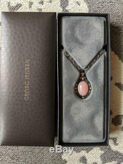 Georg Jensen Rose Quartz Necklace Pendant 1995 2017 925 S Silver #12531