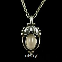 Georg Jensen. Silver Pendant of the Year with Rose Quartz 2003 Heritage