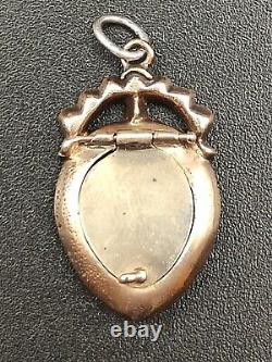 Georgian Gold Crowned Heart Rock Crystal Garnet Locket Pendant 18th Century