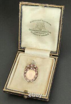 Georgian Gold Crowned Heart Rock Crystal Garnet Locket Pendant 18th Century