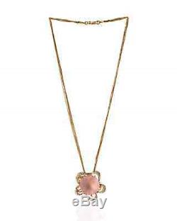 Giovanni Ferraris 18k Rose Gold Diamond and Quartz Pendant Necklace CL1515BR/54