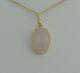 Gold Rose Quartz pendant, solid 9ct gold, natural gemstone