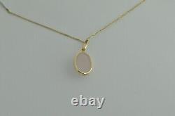 Gold Rose Quartz pendant, solid 9ct gold, natural gemstone