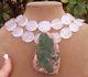 Green Cobalto Calcite Malachite Druzy Raw Pendant Rose Quartz Statement Necklace