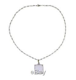 H. Stern Cobblestone Rose Quartz Diamond 18k Gold Pendant Necklace