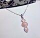 Healing Crystal Pink Rose Quartz 925 Sterling Silver Pendant Anniversary Gift