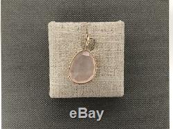 Heather B. Moore Rose Quartz with 14K Yellow Gold Wire Charm/Pendant