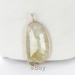 Heather B Moore Wire Charm Pendant Rutilated Quartz 14k Rose Gold Cage New $835