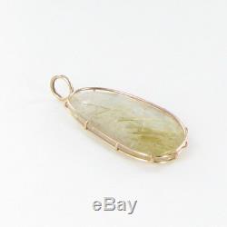 Heather B Moore Wire Charm Pendant Rutilated Quartz 14k Rose Gold Cage New $835