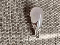 Heavy solid, rose quartz teardrop shaped sterling silver pendant. Stunning