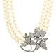 Heidi Daus Bloom in Love 3-Strand Pearl Necklace and Crystal Rose Pendant NWT