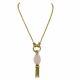 Henry Dunay Pink Quartz Pendant 20 inch Necklace in 18k Yellow Gold