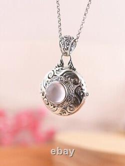 I05 Pendant for Opening Rose Quartz Acanthus Leaf Ornament Sterling Silver 925