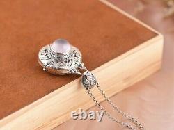 I05 Pendant for Opening Rose Quartz Acanthus Leaf Ornament Sterling Silver 925