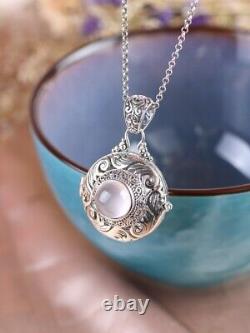 I05 Pendant for Opening Rose Quartz Acanthus Leaf Ornament Sterling Silver 925