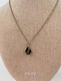 IPPOLITA Rose Gold Sterling Silver Rock Candy Tear Brown Necklace 18 Pendant
