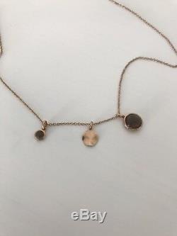 IPPOLITA Rose Gold With Smoky Quartz And Hammered Disc Charms 16 Necklace