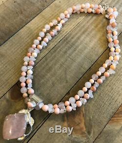 JAY KING Rose Quartz & Pink Opal Pendant Necklace, Sterling Silver