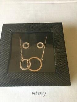 JOB LOT 10 X Necklace And Earring PILGRIM Rose Gold & Crystal Boxed New