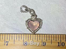 JUDITH RIKPA Sterling Silver Rose Quartz Heart Enhancer and 18 Necklace