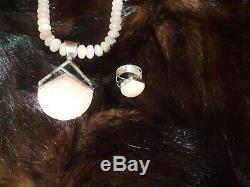 Jay King DRT Sterling Silver Rose Quartz Stones Necklace/Pendant/ Ring