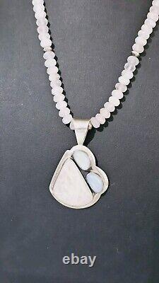 Jay King DTR Rose Quartz Necklace And Pendant & Blue Chalcedony