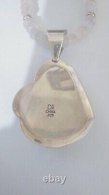 Jay King DTR Rose Quartz Necklace And Pendant & Blue Chalcedony