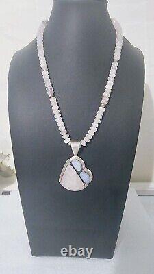 Jay King DTR Rose Quartz Necklace And Pendant & Blue Chalcedony