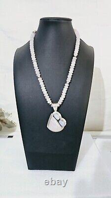 Jay King DTR Rose Quartz Necklace And Pendant & Blue Chalcedony