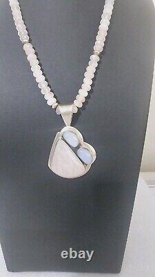 Jay King DTR Rose Quartz Necklace And Pendant & Blue Chalcedony